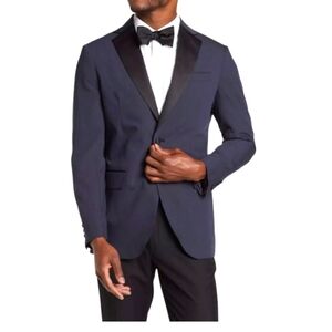 NWT Nordstrom Rack Men’s Tuxedo Jacket - Navy / Black Satin - 42R